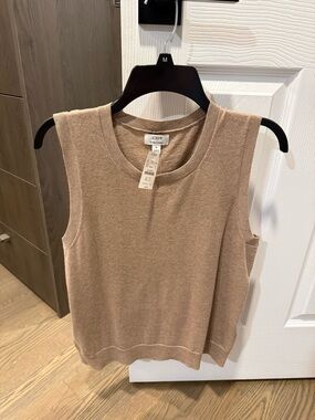 NWT! J. Crew Women's Sleeveless Knit Tank in Camel Brown